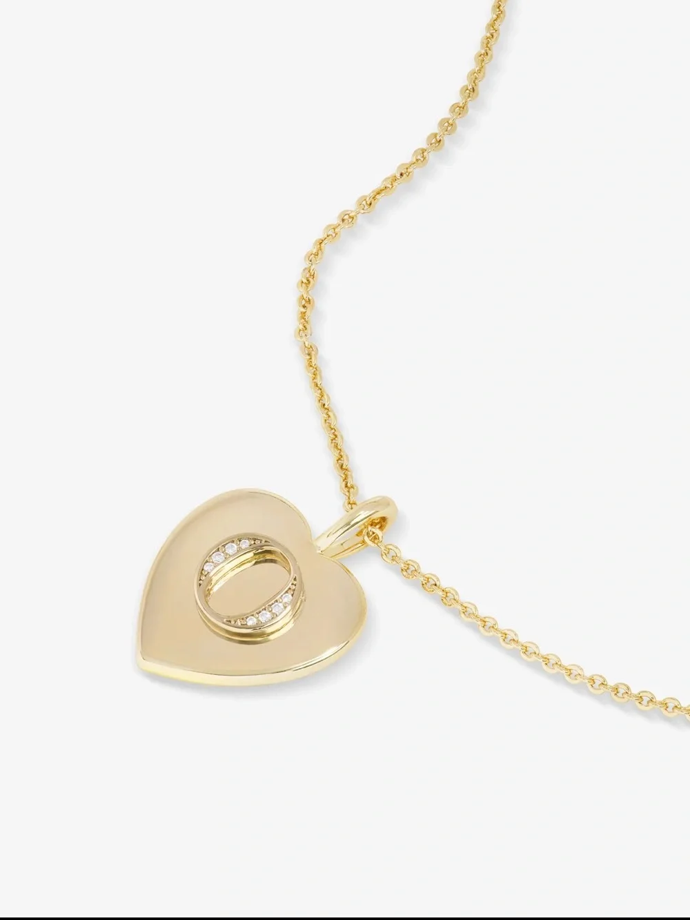 Melinda Maria Gold Heart Initial “O” Pendant Necklace